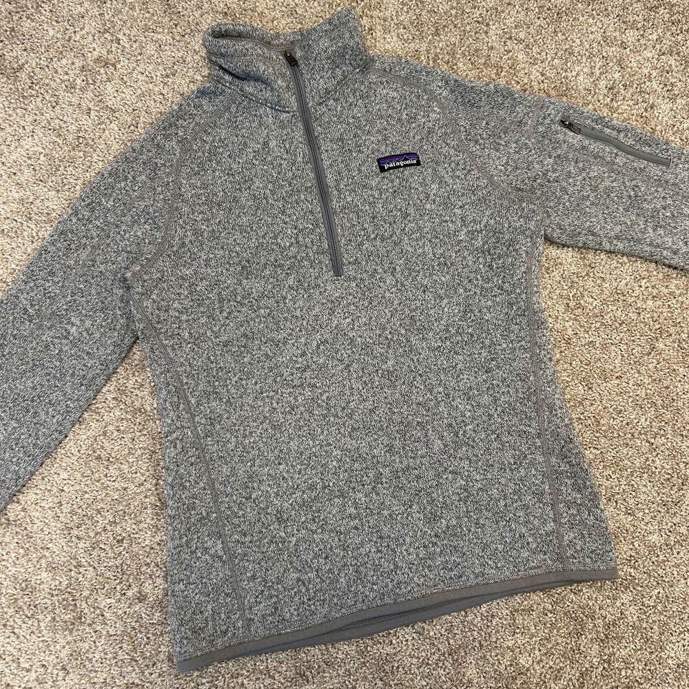 Patagonia Better Sweater 1/4 Zip Pullover Heather Gray Women Size Medium Fleece